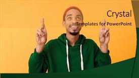  Presentation with good luck - Slides consisting of good luck isolated over yelow background and a yellow colored foreground