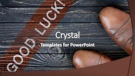  Presentation with good luck - Theme featuring good luck message and business background and a dark gray colored foreground