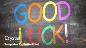  Presentation with good luck - PPT layouts having good luck written background and a tawny brown colored foreground