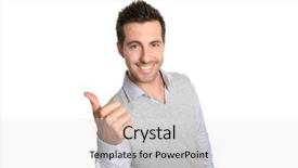  Presentation with thumbs up - Audience pleasing slides consisting of good man - handsome guy showing thumbs up backdrop and a  colored foreground