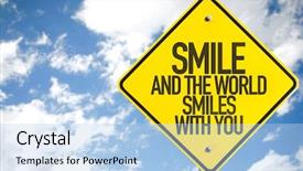  Presentation with moral - Presentation design consisting of good moral - smile and the world smiles background and a light blue colored foreground