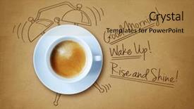  Presentation with coffee - PPT layouts having good morning coffee and alarm background and a coral colored foreground