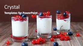  Presentation with yogurt - Slide deck consisting of good-morning-healthy-breakfast-white background and a tawny brown colored foreground