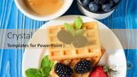  Presentation with waffles - Amazing PPT layouts having good-morning-homemade-waffles backdrop and a yellow colored foreground