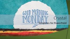  Presentation with abstract art - Presentation theme featuring good-morning-monday-cheerful-handwriting background and a light blue colored foreground