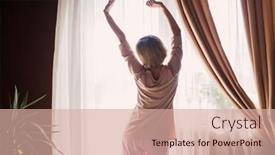  Presentation with happy holiday - Theme with good-morning-new-day-weekend background and a coral colored foreground