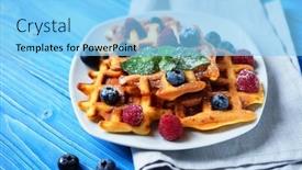  Presentation with blueberries - Slide set featuring good-morning-waffles-with-blueberries background and a light blue colored foreground
