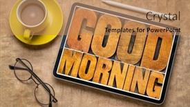  Presentation with digital printing - PPT layouts featuring good-morning-word-abstract-text background and a  colored foreground