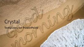  Presentation with good friday - Beautiful PPT theme featuring good morning written backdrop and a coral colored foreground