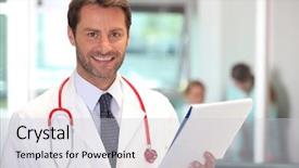  Presentation with hospital - Presentation theme consisting of good news - hospital doctor checking patient notes background and a lemonade colored foreground