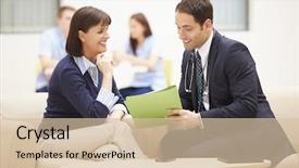  Presentation with doctor discussing parents - Amazing PPT theme having good news - woman discussing test results backdrop and a soft green colored foreground