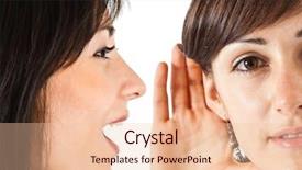  Presentation with saying - Slide set consisting of good news - woman saying a gossip background and a lemonade colored foreground