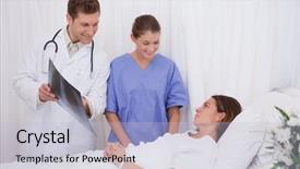  Presentation with bedridden patient - Cool new theme with good news for bedridden patient backdrop and a light blue colored foreground