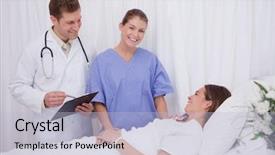  Presentation with bedridden patient - PPT layouts with good news to bedridden patient background and a light blue colored foreground