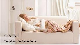  Presentation with sleeping beauty - Slides with good night - beauty girl sleeping background and a  colored foreground