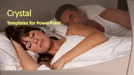  Presentation with good morning couple bed - Presentation theme featuring good night - couple in bed asleep background and a tawny brown colored foreground