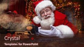  Presentation with christmas play - Beautiful theme featuring good-old-santa-claus-brought backdrop and a wine colored foreground