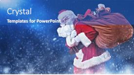  Presentation with christmas magic - Colorful slide deck enhanced with good-old-santa-claus-carries backdrop and a teal colored foreground