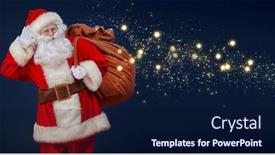  Presentation with shining stars - Beautiful slide deck featuring good-old-santa-claus-stands backdrop and a navy blue colored foreground