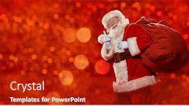  Presentation with happy new year - PPT theme consisting of good-old-santa-claus background and a crimson colored foreground