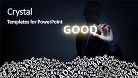  Presentation with bad - Colorful presentation design enhanced with good or bad concept backdrop and a wine colored foreground