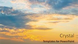  Presentation with good - Presentation theme featuring good-orange-sunset-with-clouds background and a yellow colored foreground