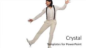  Presentation with good - PPT theme enhanced with good perfomance - man in funny concept isolated background and a  colored foreground