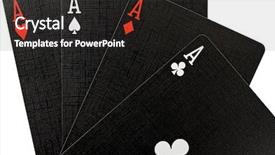  Presentation with poker - Audience pleasing PPT layouts consisting of good poker hand - 4 aces backdrop and a dark gray colored foreground