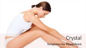  Presentation with sport and health - PPT layouts featuring woman in cotton underwear doing background and a lemonade colored foreground