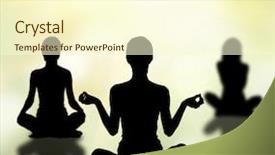  Presentation with yoga - Beautiful PPT layouts featuring good posture - silhouettes of three women practicing backdrop and a cream colored foreground