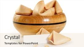  Presentation with fortune cookie - Presentation theme consisting of good predict - chinese fortune cookie with blank background and a lemonade colored foreground