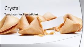  Presentation with cookies - Slide set consisting of good predict - cookies with wish on empty background and a sky blue colored foreground