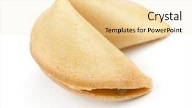  Presentation with fortune cookie - Presentation design consisting of good predict - single fortune cookie isolated background and a lemonade colored foreground