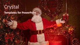  Presentation with santa - Presentation featuring good-santa-claus-stands background and a wine colored foreground