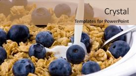  Presentation with fresh start - Slides featuring good start to any day fresh blueberries and granola background and a coral colored foreground