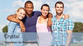  Presentation with good - PPT layouts with good student - group of young people having background and a light blue colored foreground