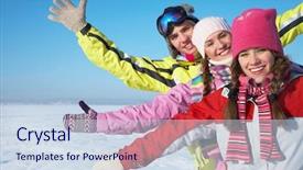  Presentation with winter sports - Amazing PPT layouts having good time in winter backdrop and a sky blue colored foreground