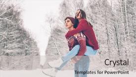  Presentation with golden christmas trumpet and red - Audience pleasing PPT layouts consisting of good time on the january backdrop and a light gray colored foreground