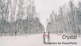  Presentation with christmas red - PPT theme enhanced with good time on the january background and a light gray colored foreground