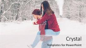  Presentation with christmas red - Slides with good time on the january background and a white colored foreground