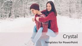  Presentation with golden christmas trumpet and red - Audience pleasing slides consisting of good time on the january backdrop and a light gray colored foreground