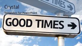  Presentation with direction - Colorful presentation theme enhanced with good times direction sign backdrop and a teal colored foreground