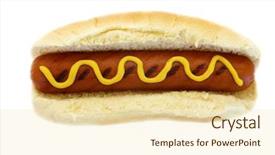  Presentation with hotdog corn dog street junk - Cool new PPT theme with good vs bad - hot dog hot dog backdrop and a cream colored foreground