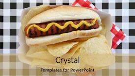  Presentation with black and white checker - Presentation theme featuring good vs bad - hot dog hot dog background and a yellow colored foreground