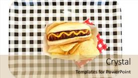  Presentation with black and white checker - Amazing PPT theme having good vs bad - hot dog hot dog backdrop and a  colored foreground