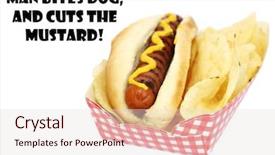  Presentation with potato chips - Slide set featuring good vs bad - hot dog in a bun background and a lemonade colored foreground