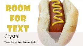  Presentation with hot pink white - Presentation design consisting of good vs bad - hot dog in bun isolated background and a lemonade colored foreground