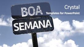  Presentation with good bad a moral dilemma - Amazing PPT layouts having good week in portuguese sign backdrop and a ocean colored foreground