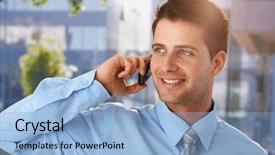  Presentation with front office hotel - Presentation design with good works - outdoor spring portrait of smiling background and a light blue colored foreground