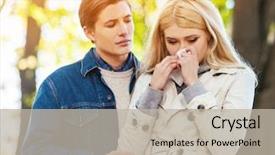  Presentation with spring break - Colorful presentation enhanced with goodbye - couple break up in spring backdrop and a mint green colored foreground